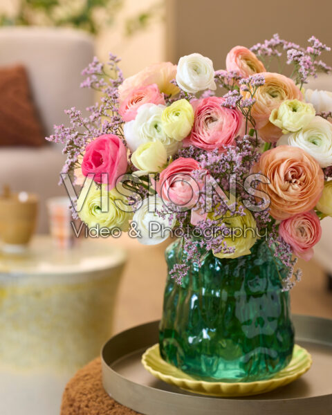 Mixed Ranunculus bouquet pastel