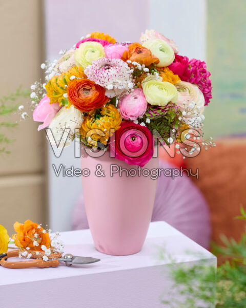 Gemengd dubbelbloemig Ranunculus boeket Gemengd dubbelbloemig Ranunculus boeket