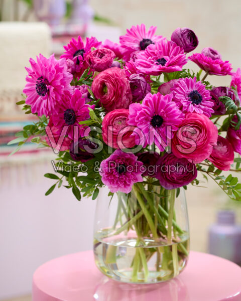 Fuchsia coloured bouquet Anemone and Ranunculus Fuchsia coloured bouquet Anemone and Ranunculus