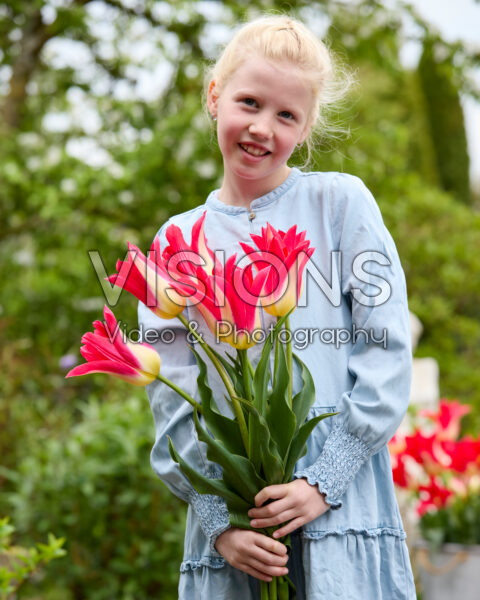 Meisje met Love Story tulpen Meisje met Love Story tulpen