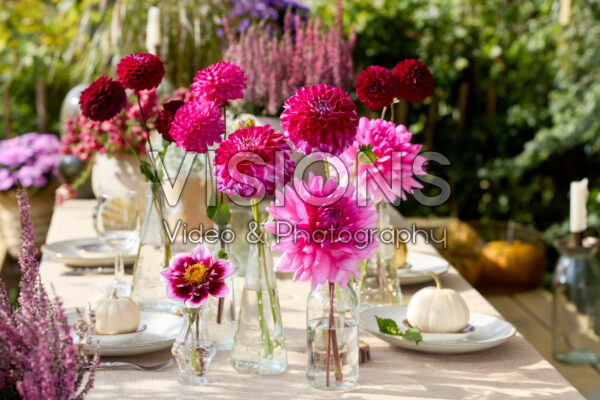 Dahlia's in vaasjes Dahlia's in vaasjes