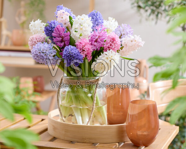 Mixed hyacinth bouquet