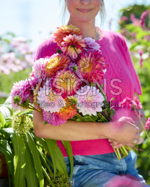 Decorative dahlias mixed bouquet
