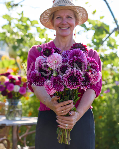 Gemengd boeket decoratieve dahlia's
