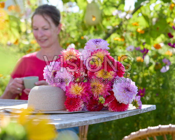 Decorative dahlias mixed bouquet