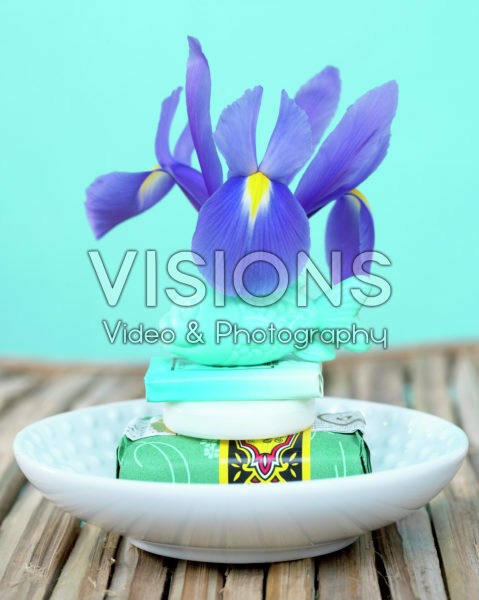 Fragrant fantasies serie: Blue iris on soap dish