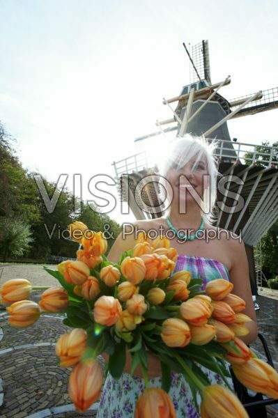 Vrouw met tulpen