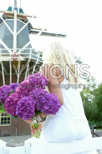 Woman holding flowers