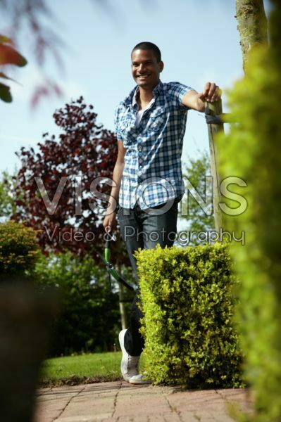 Man with pruning shears