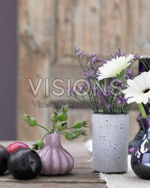 Flowers in vases