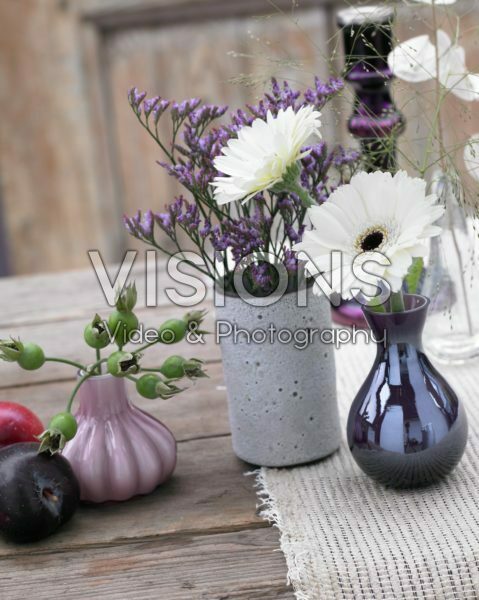 Flowers in vases