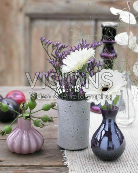 Flowers in vases